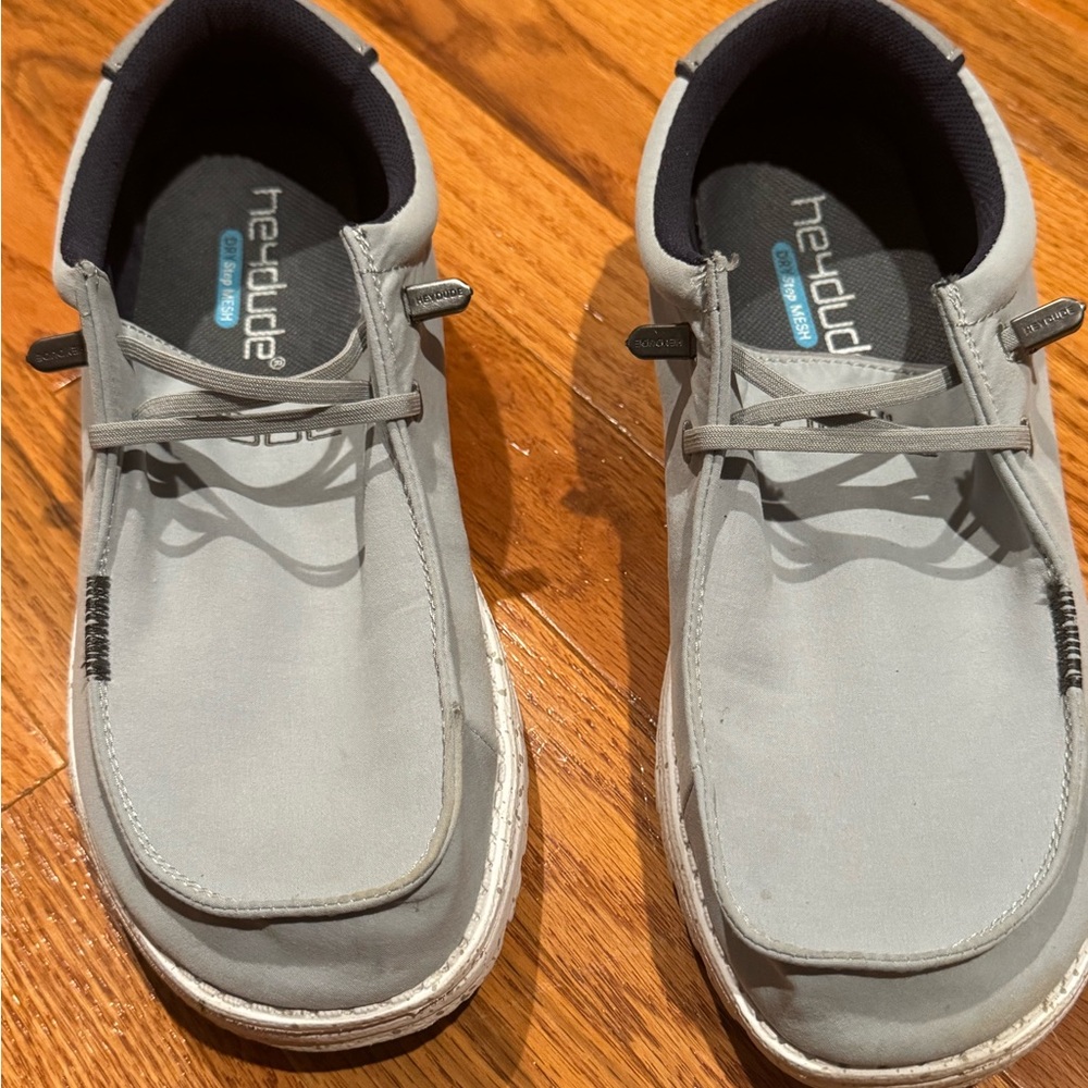 Hey Dude Men's Light Gray Slip-On Loafers